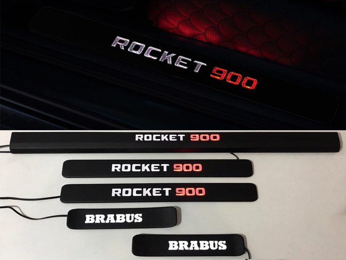 Mercedes-Benz W463A W464 G-Class Brabus Rocket 900 Matte Black Door Sills LED